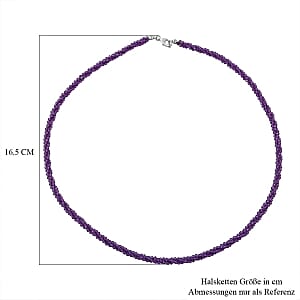 African Amethyst 100.00 ctw Necklace in Sterling Silver 18 Inches