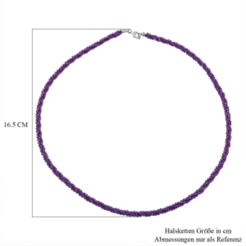 African Amethyst 100.00 ctw Necklace in Sterling Silver 18 Inches
