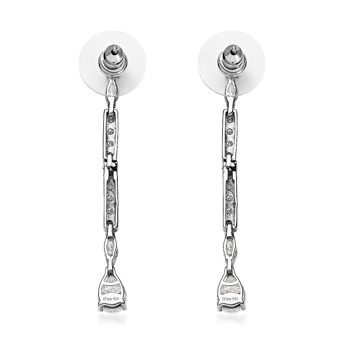 Moissanite 3.00 ctw Dangling Earrings in Platinum Over Sterling Silver