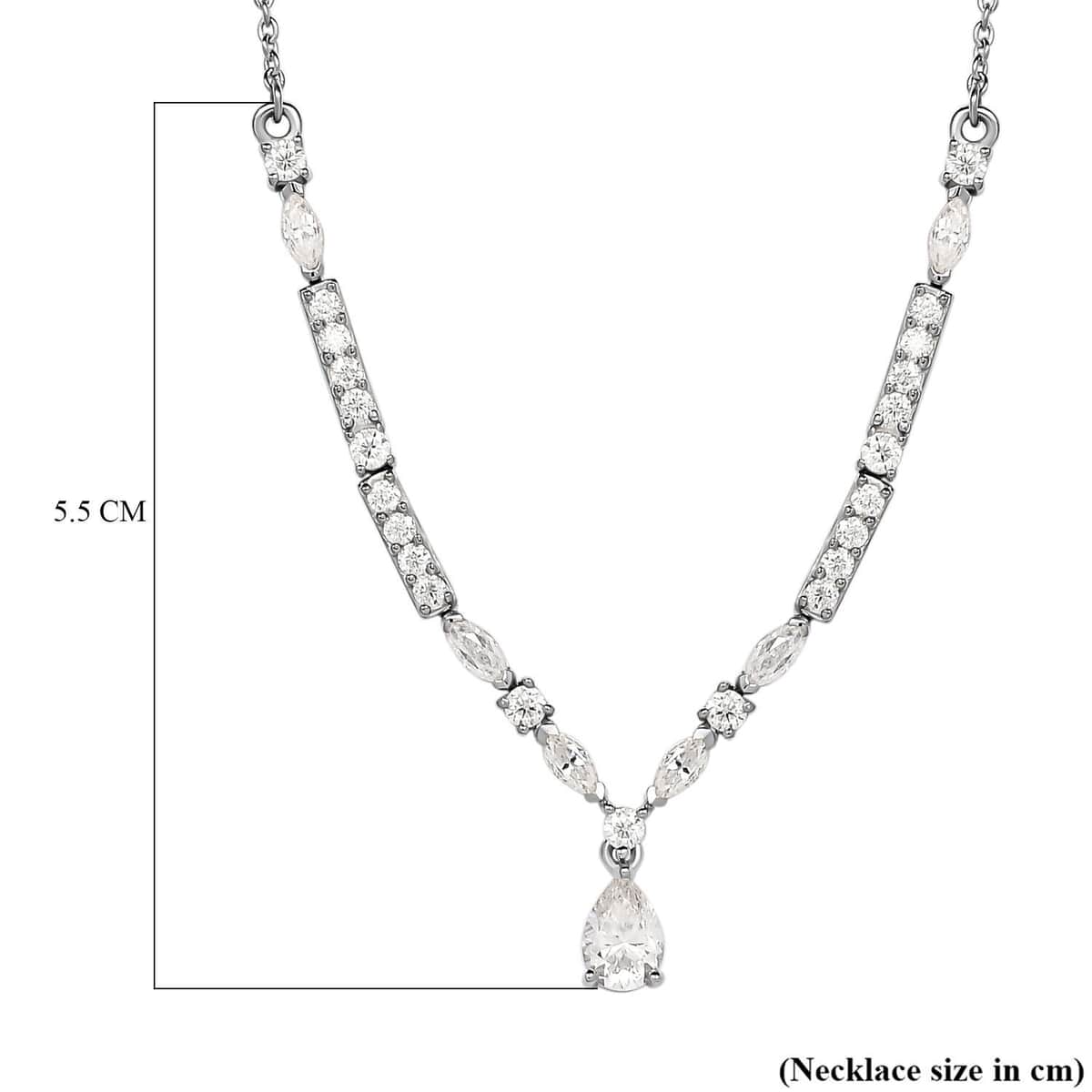 Moissanite 2.50 ctw Necklace 18 Inches in Platinum Over Sterling Silver image number 5