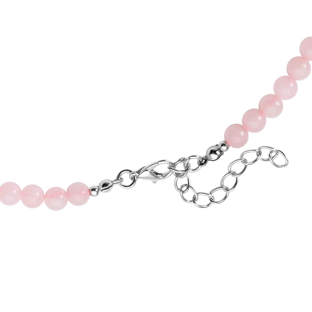 Galilea Rose Quartz Beaded Necklace 18-20 Inches in Silvertone 137.00 ctw image number 3