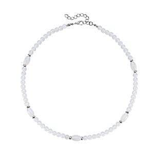Opalite 137.00 ctw Beaded Necklace 18-20 Inches in Silvertone