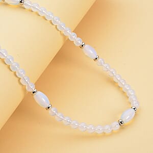Opalite 137.00 ctw Beaded Necklace 18-20 Inches in Silvertone
