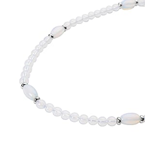 Opalite 137.00 ctw Beaded Necklace 18-20 Inches in Silvertone