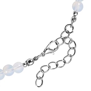 Opalite 137.00 ctw Beaded Necklace 18-20 Inches in Silvertone