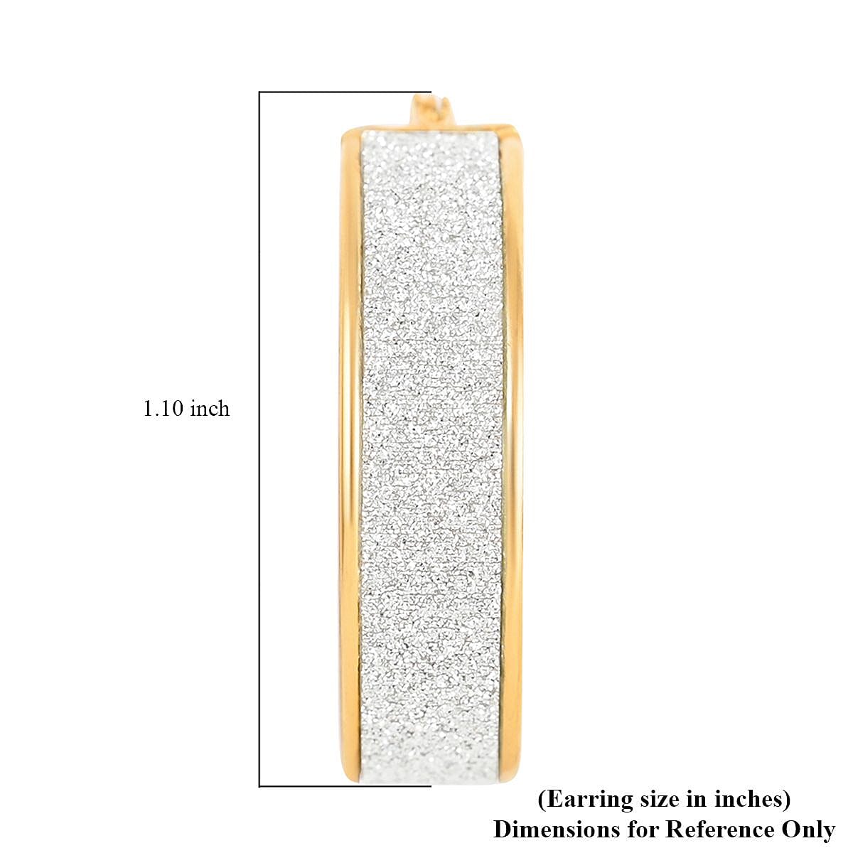 14K Yellow Gold Over Sterling Silver Sparkle Hoop Earrings 3.70 Grams image number 4