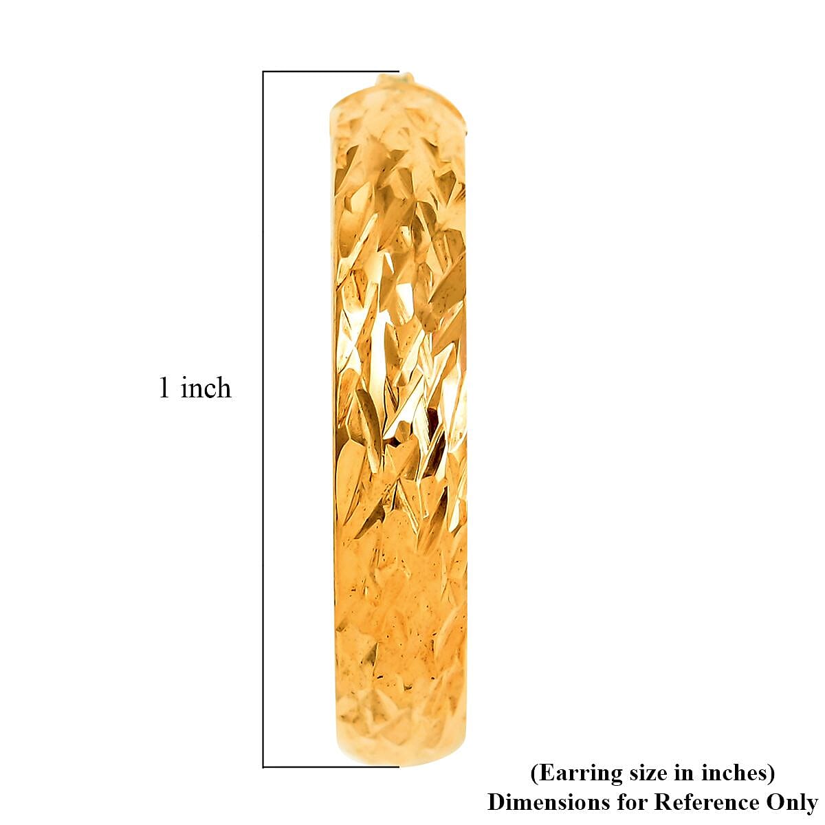 14K Yellow Gold Over Sterling Silver Textured Hoop Earrings 3.10 Grams image number 4