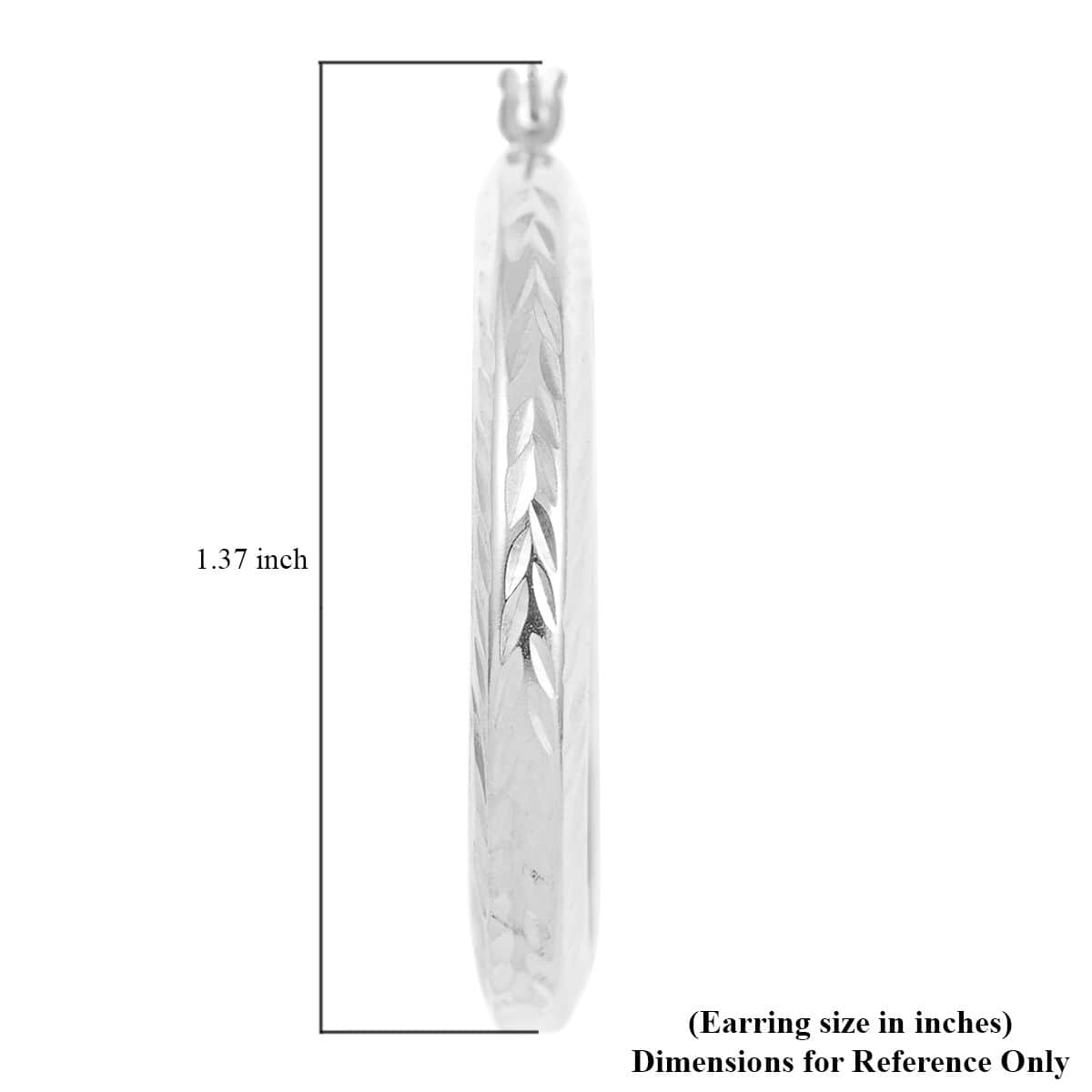 Sterling Silver Textured Hoop Earrings 2.60 Grams image number 4