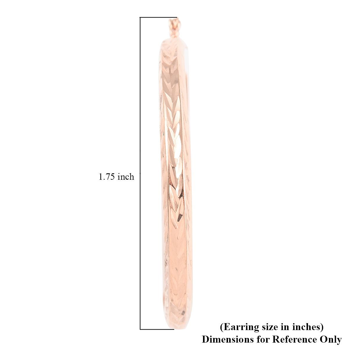 14K Rose Gold Over Sterling Silver Textured Hoop Earrings 2.70 Grams