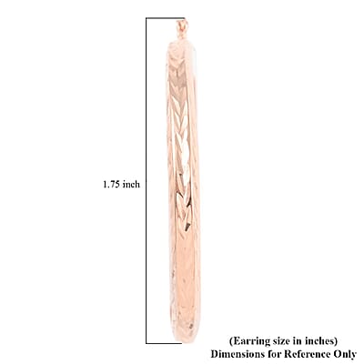 14K Rose Gold Over Sterling Silver Textured Hoop Earrings 2.70 Grams