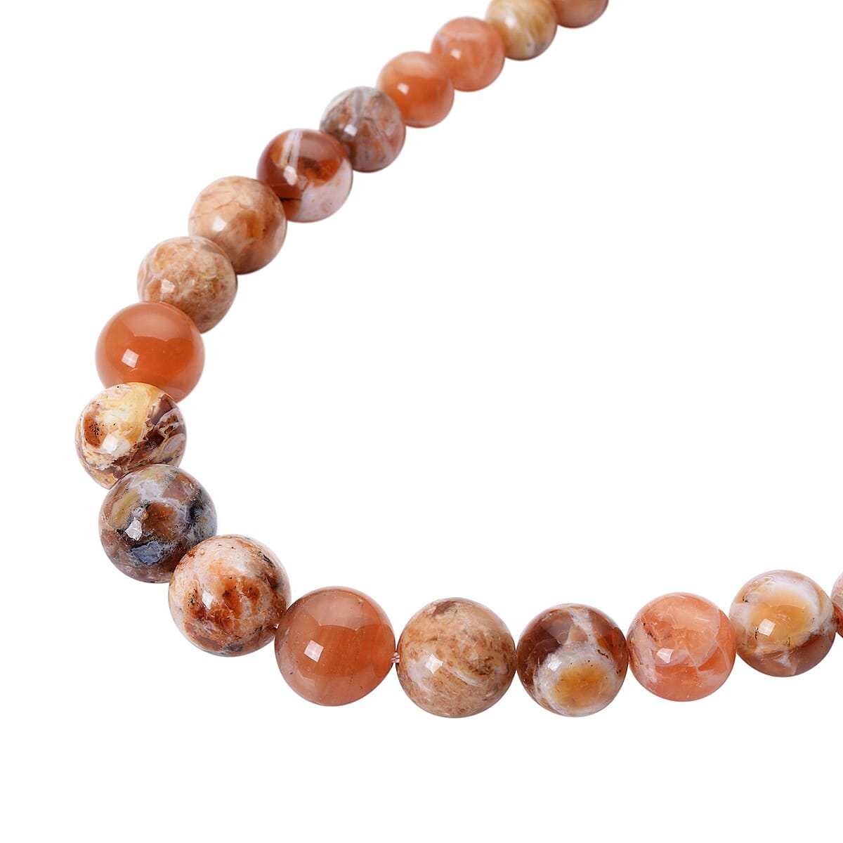 Multi Opal 7-14mm Beaded Necklace 20 Inches in Rhodium Over Sterling Silver 578.00 ctw image number 2