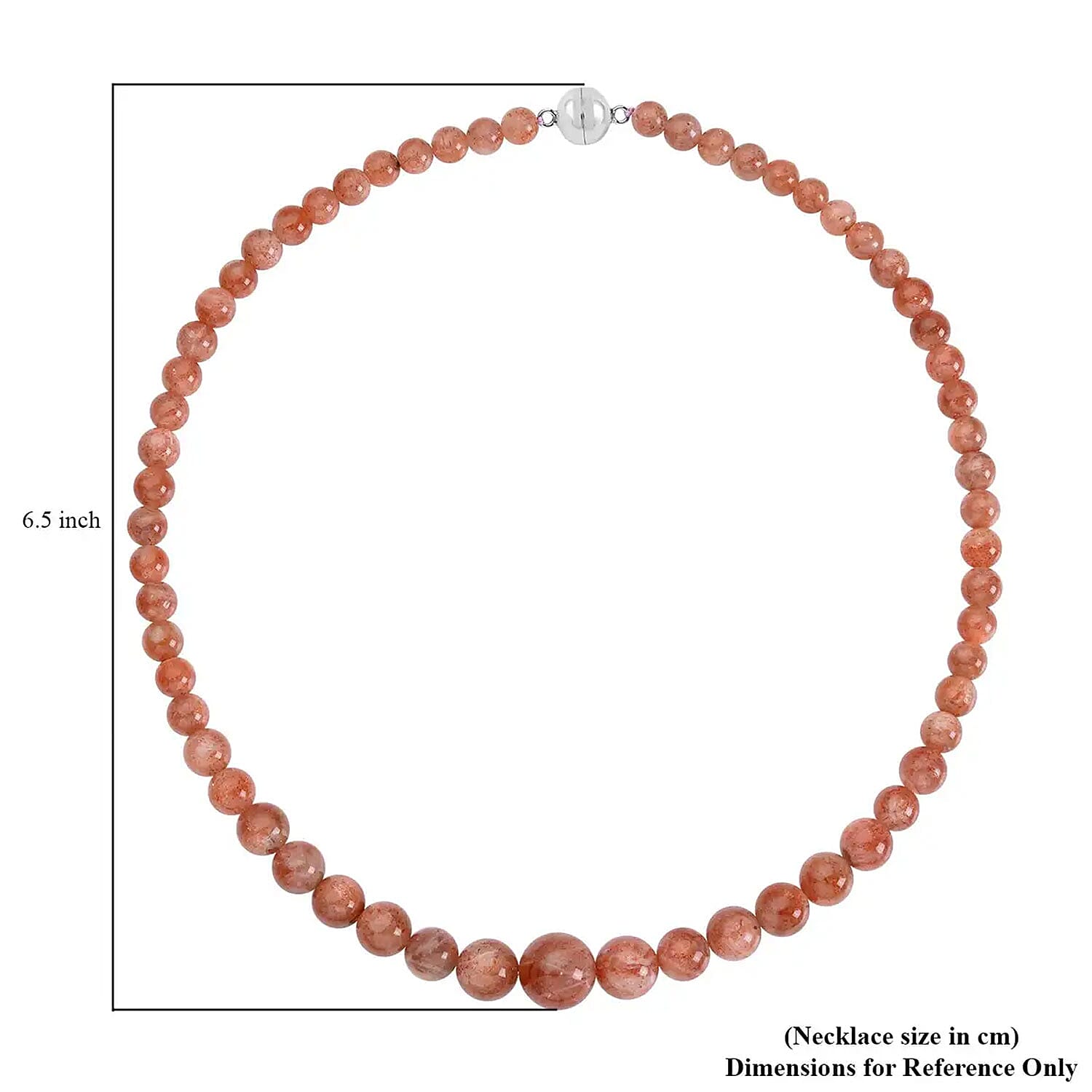 Tanzania Golden Sunstone Bead Necklace In Rhodium Plated Sterling Silver, Silver Beaded Necklace For Women (20 Inches) 578.00 ctw