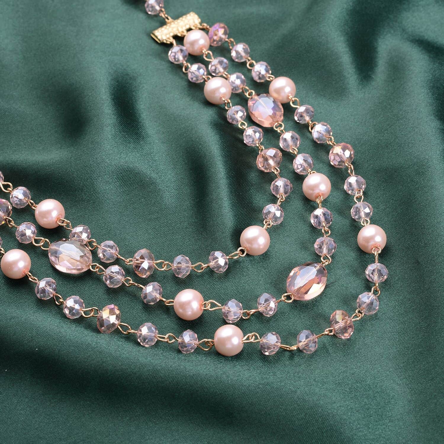 Vintage Pink Faux Pearl shops Necklace