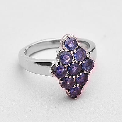 Masoala Sapphire (FF) Elongated Ring in Stainless Steel (Size 10.0) 1.25 ctw