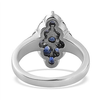 Masoala Sapphire (FF) Elongated Ring in Stainless Steel (Size 10.0) 1.25 ctw