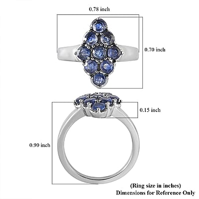 Masoala Sapphire (FF) Elongated Ring in Stainless Steel (Size 10.0) 1.25 ctw
