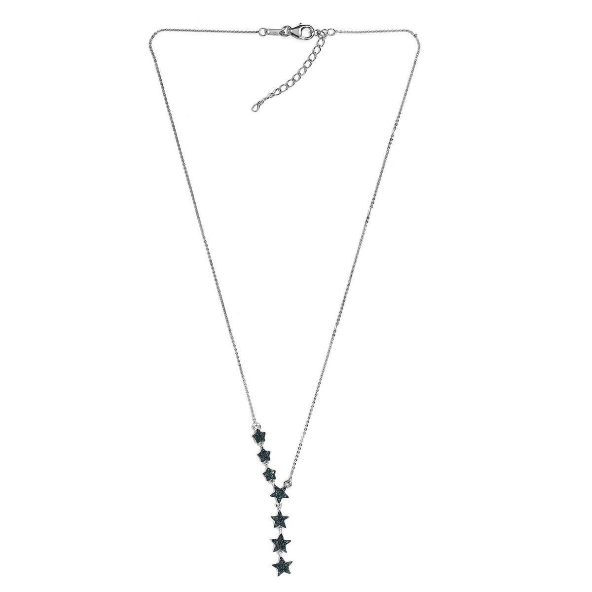 GP Celestial Dream Collection Blue Diamond Fancy Necklace 20 Inches in Platinum Over Sterling Silver 0.50 ctw image number 3