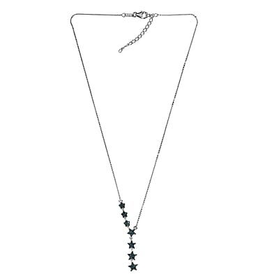 GP Celestial Dream Collection Blue Diamond Fancy Necklace 20 Inches in Platinum Over Sterling Silver 0.50 ctw