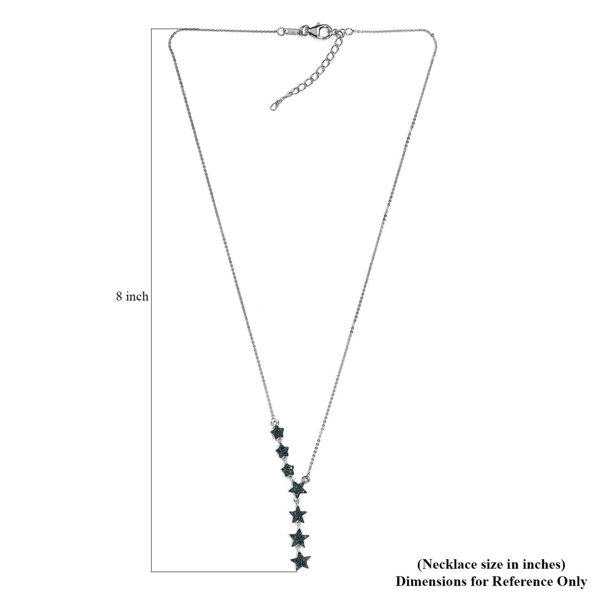 GP Celestial Dream Collection Blue Diamond Fancy Necklace 20 Inches in Platinum Over Sterling Silver 0.50 ctw image number 5