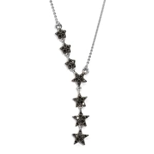 GP Celestial Dream Collection Black Diamond Fancy Necklace 20 Inches in Platinum Over Sterling Silver 0.50 ctw