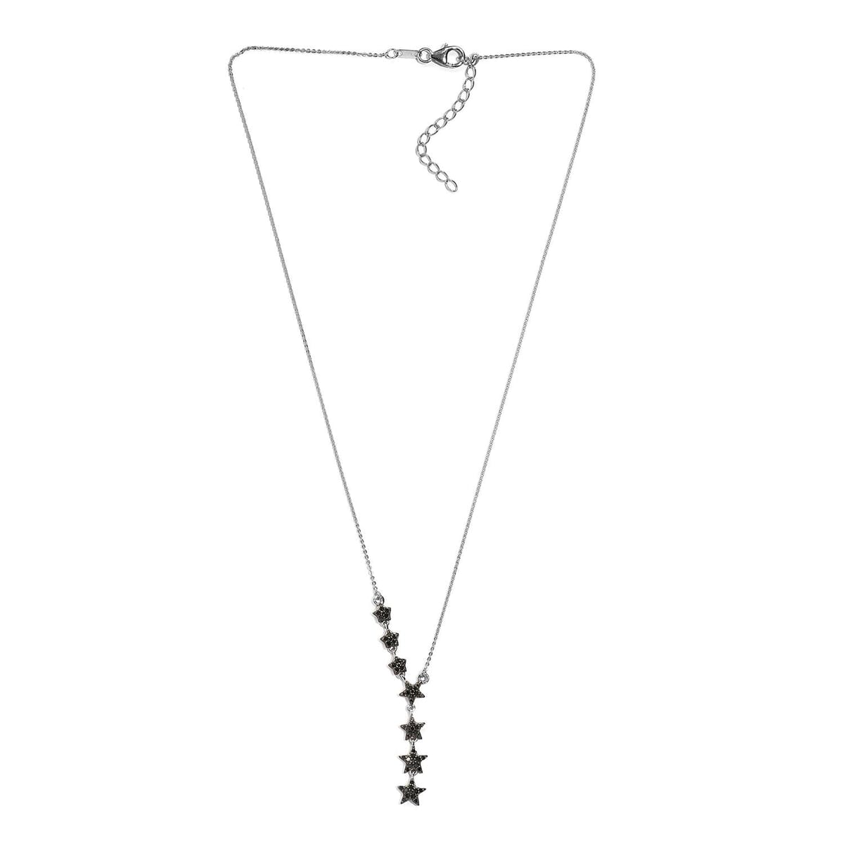 GP Celestial Dream Collection Black Diamond Fancy Necklace 20 Inches in Platinum Over Sterling Silver 0.50 ctw image number 3