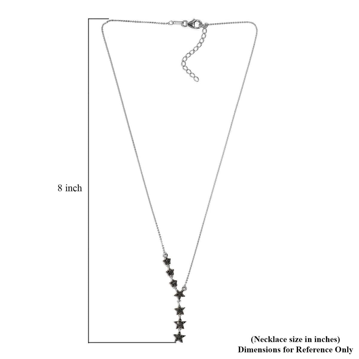 GP Celestial Dream Collection Black Diamond Fancy Necklace 20 Inches in Platinum Over Sterling Silver 0.50 ctw image number 5