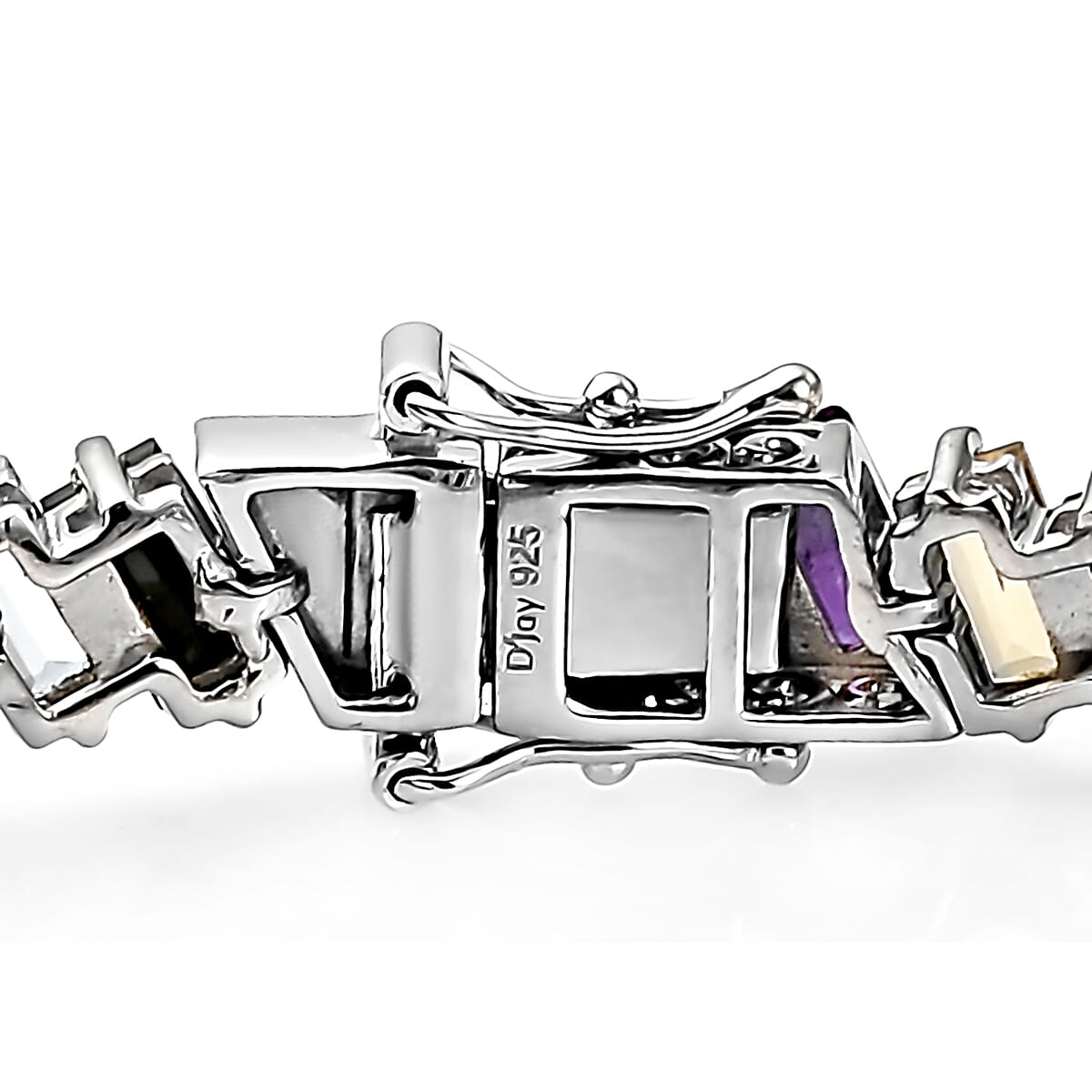 Multi Gemstone Tennis Bracelet in Platinum Over Sterling Silver (8.00 In) 13.65 Grams 23.60 ctw image number 3