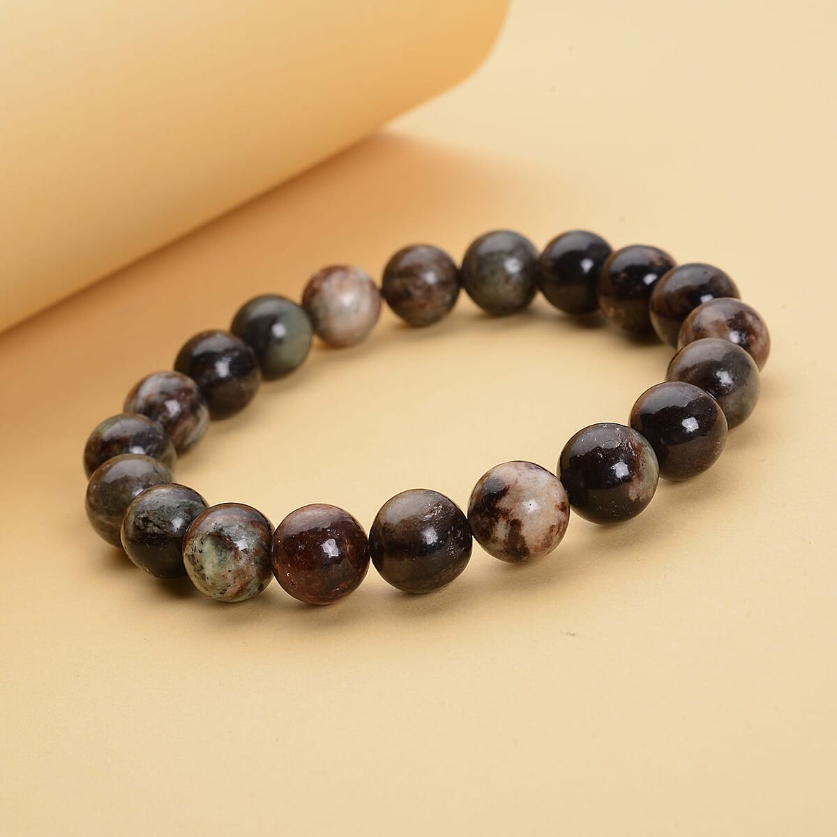 African Biotite 9-11mm Beaded Stretch Bracelet 153.50 ctw image number 1