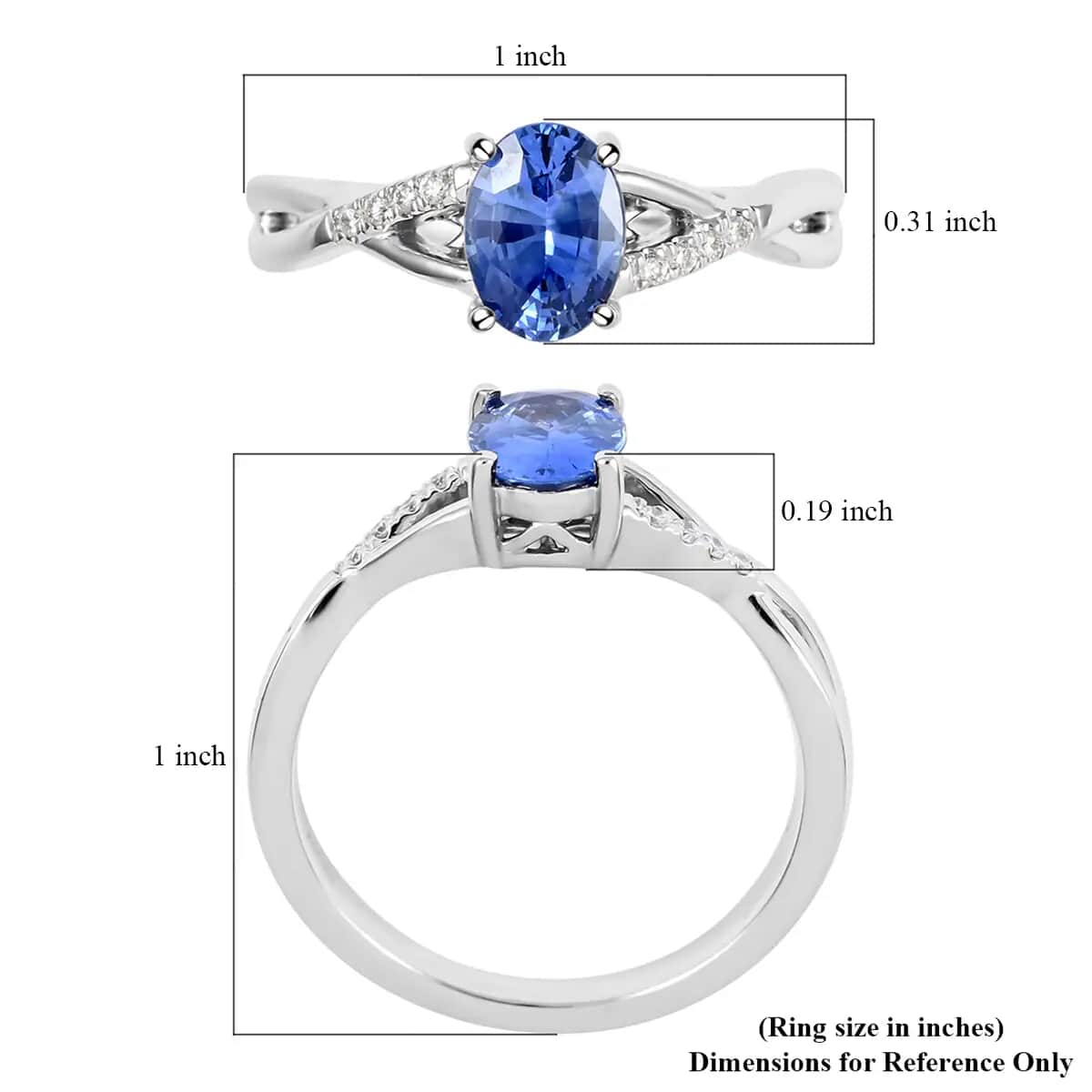 Certified & Appraised RHAPSODY 950 Platinum AAAA Royal Ceylon Sapphire and E-F VS Diamond Ring 6.50 Grams 1.40 ctw image number 5