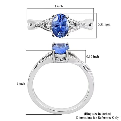 Certified and Appraised Rhapsody 950 Platinum AAAA Royal Ceylon Sapphire, Diamond (E-F, VS) Ring (Size 6.0) (6.50 g) 1.40 ctw