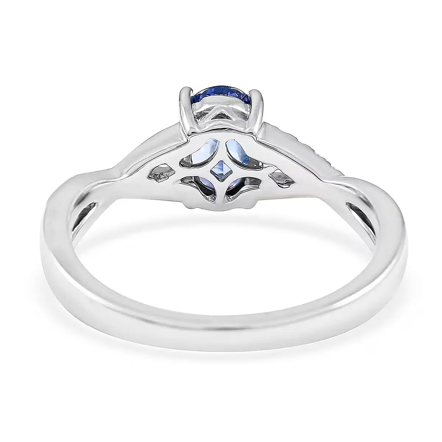Certified and Appraised Rhapsody 950 Platinum AAAA Royal Ceylon Sapphire, Diamond (E-F, VS) Ring (Size 6.0) (6.50 g) 1.40 ctw