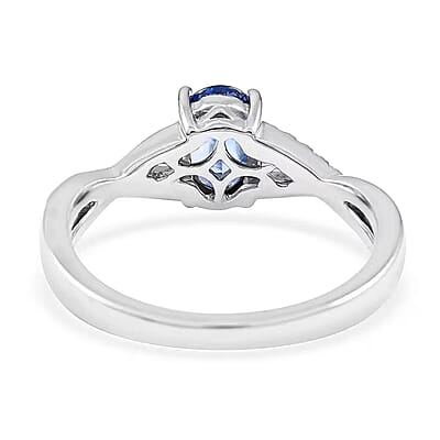 Certified and Appraised Rhapsody 950 Platinum AAAA Royal Ceylon Sapphire, Diamond (E-F, VS) Ring (Size 6.0) (6.50 g) 1.40 ctw