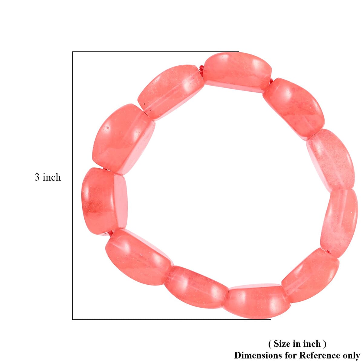 Cherry Quartz Section Stretch Bracelet 330.00 ctw image number 3