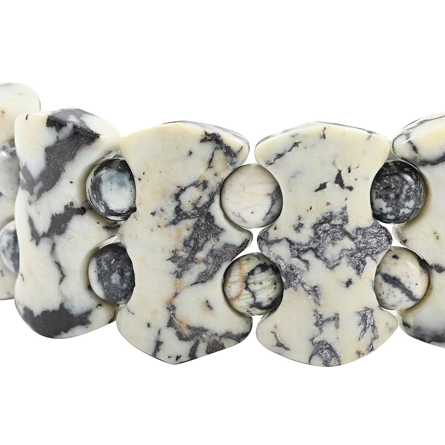 Lab Created White Turquoise Block Stretch Bracelet 255.00 ctw