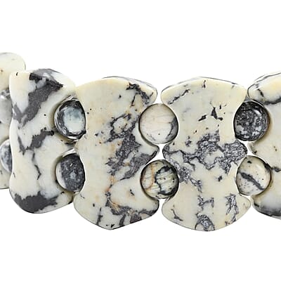 Lab Created White Turquoise Block Stretch Bracelet 255.00 ctw