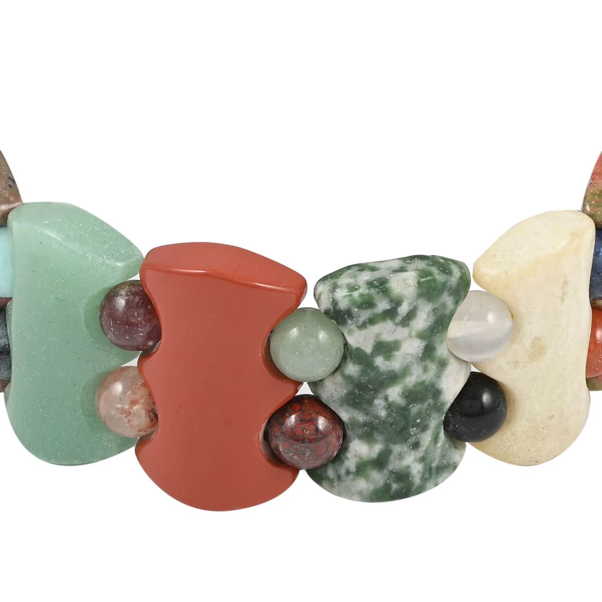 SUNRISE DEAL Lab Created White Turquoise Section Stretch Bracelet 255.00 ctw image number 2