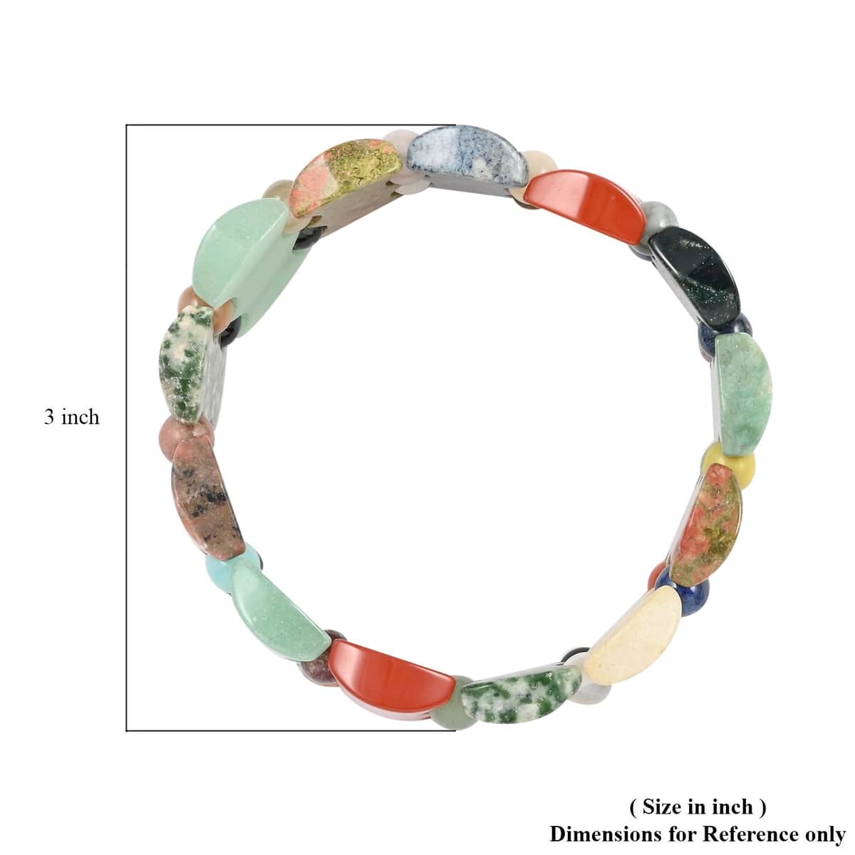 SUNRISE DEAL Lab Created White Turquoise Section Stretch Bracelet 255.00 ctw image number 3