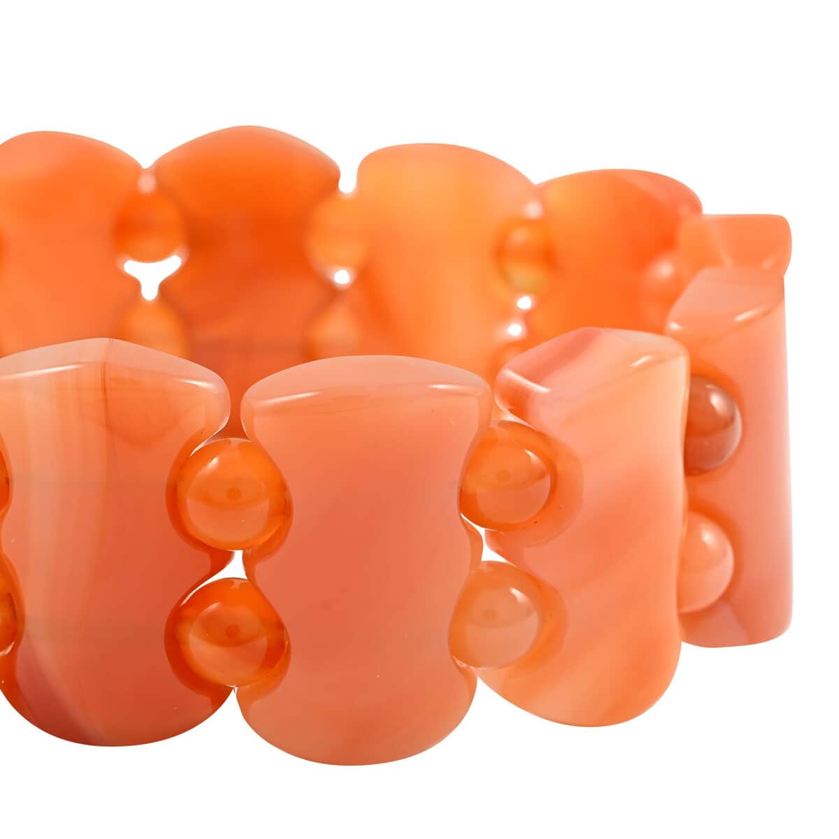 Carnelian Block Stretch Bracelet 235.00 ctw image number 2