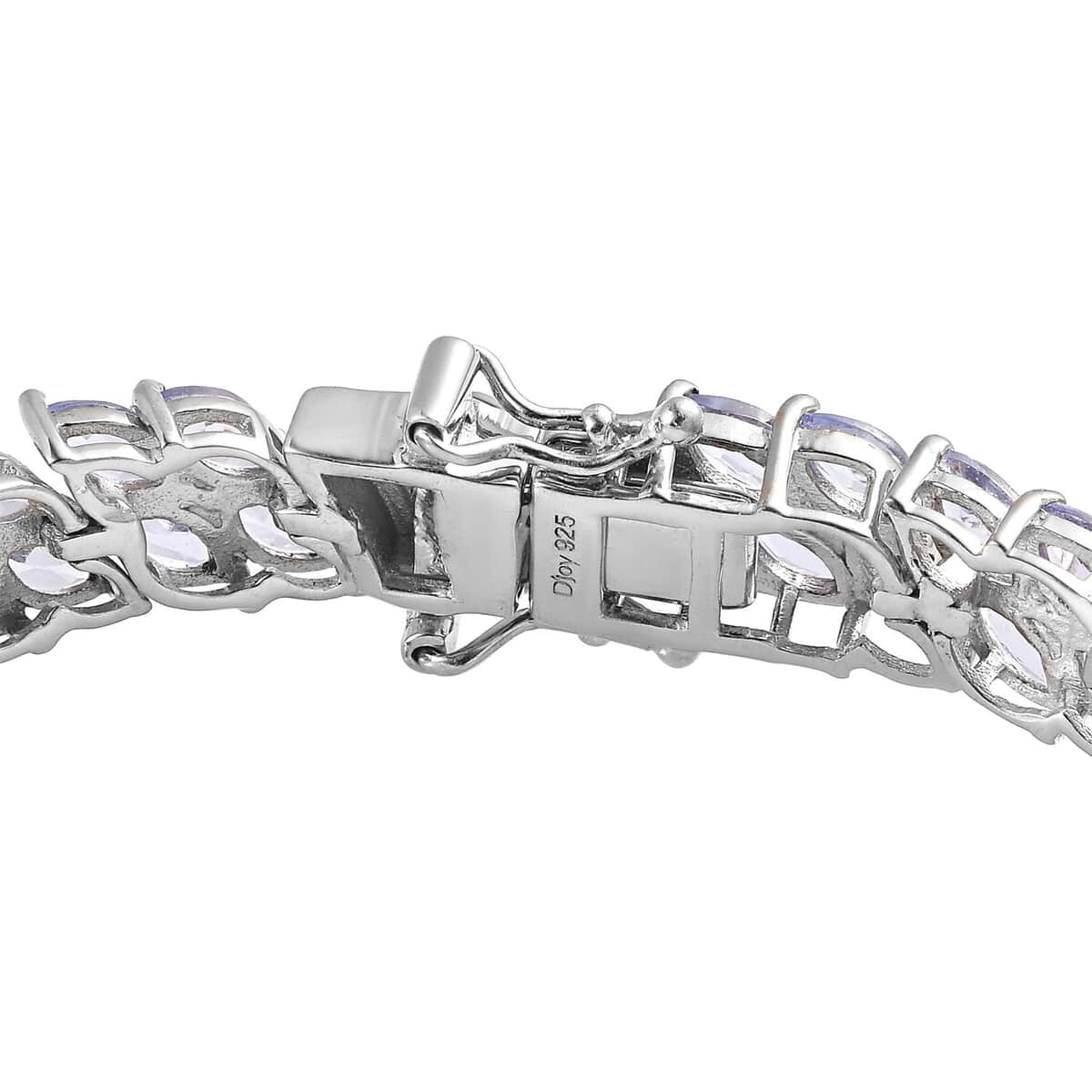 Tanzanite 2 Row Link Bracelet in Platinum Over Sterling Silver (7.25 In) 12.75 Grams 13.15 ctw image number 3