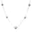 Marvelous Meteorites Paper Clip Chain Station Necklace 20 Inches in Rhodium Over Sterling Silver