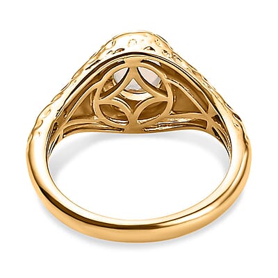 Ethiopian Welo Opal 0.80 ctw Solitaire Ring in 14K Yellow Gold Over Sterling Silver (Size 10.0)
