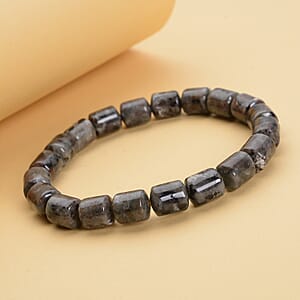 Natural Yooperlite Beaded Stretch Bracelet 107.50 ctw with Free UV Flash Light