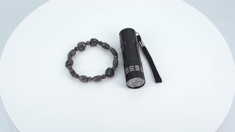 Natural Yooperlite Bead Bracelet For Women With Free UV Flash Light Heart Stretch Bracelet, Beaded Jewelry Gifts 107.50 ctw