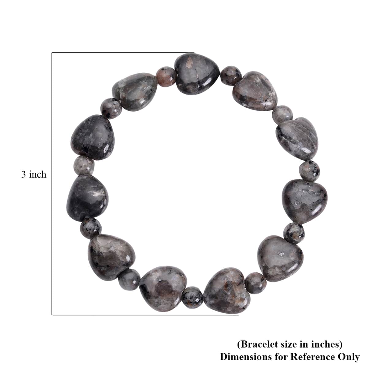 Natural Yooperlite Bead Bracelet For Women With Free UV Flash Light Heart Stretch Bracelet, Beaded Jewelry Gifts 107.50 ctw image number 4