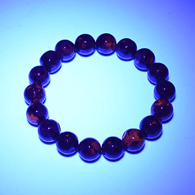 Natural Yooperlite 9-11mm Beaded Stretch Bracelet 107.50 ctw with Free UV Flash Light