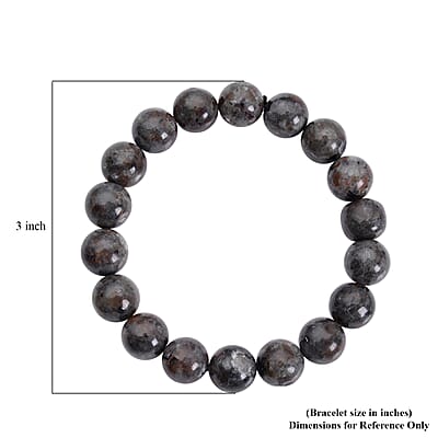 Natural Yooperlite 9-11mm Beaded Stretch Bracelet 107.50 ctw with Free UV Flash Light