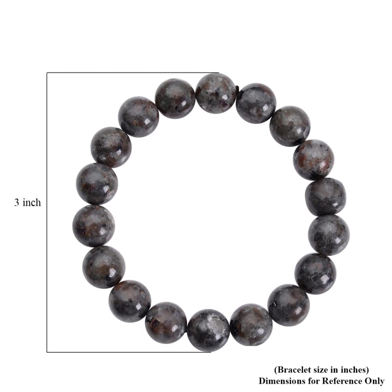 Natural Yooperlite 9-11mm Beaded Stretch Bracelet 107.50 ctw with Free UV Flash Light