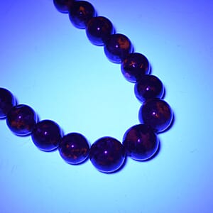Natural Yooperlite 466.50 ctw Beaded Necklace in Sterling Silver, Beaded Necklace, Birthday Gifts For her, Free UV Flash Light 466.50 ctw