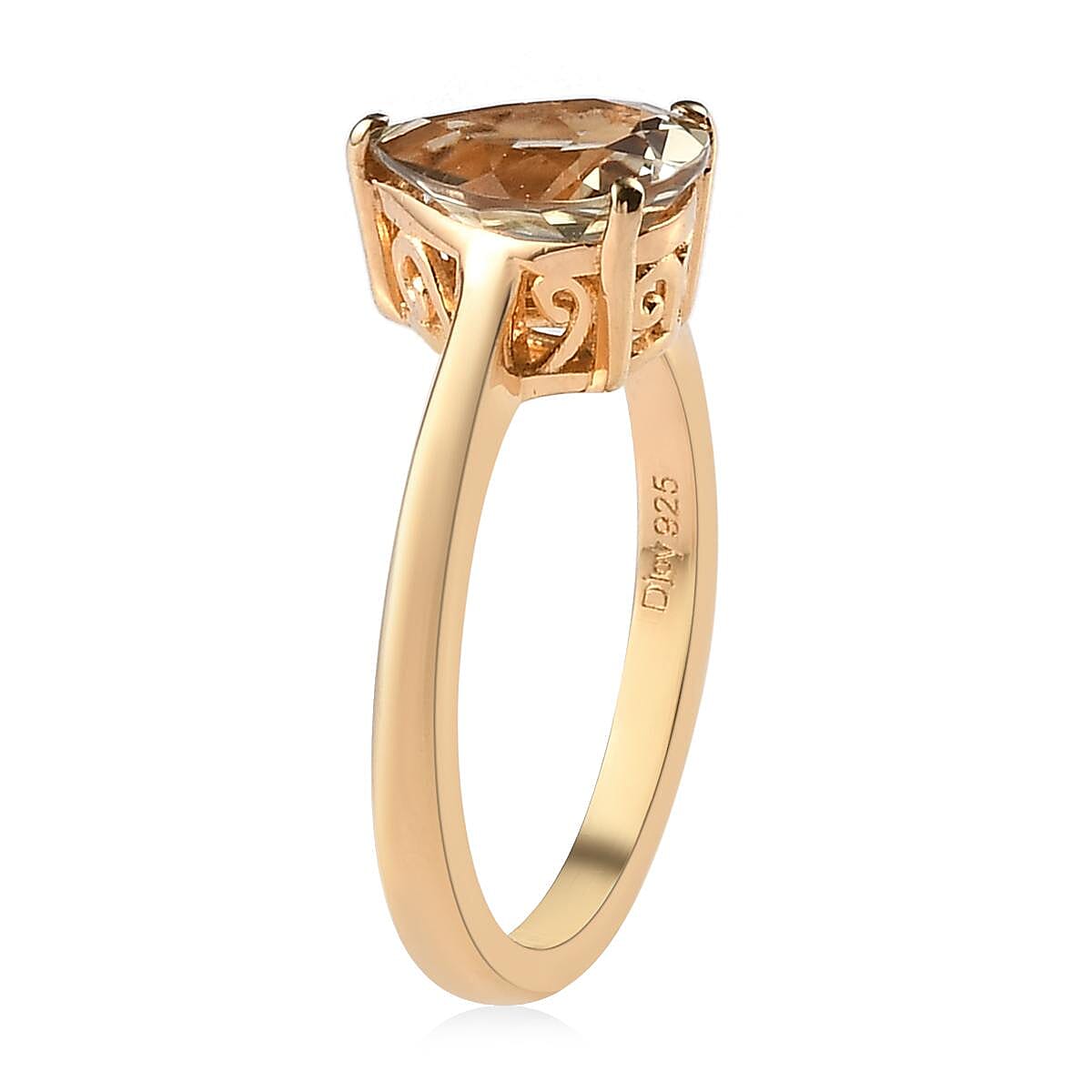 AAA Turkizite Solitaire Ring in Vermeil Yellow Gold Over Sterling Silver (Size 10.0) 1.75 ctw