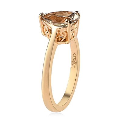 AAA Turkizite Solitaire Ring in Vermeil Yellow Gold Over Sterling Silver (Size 10.0) 1.75 ctw